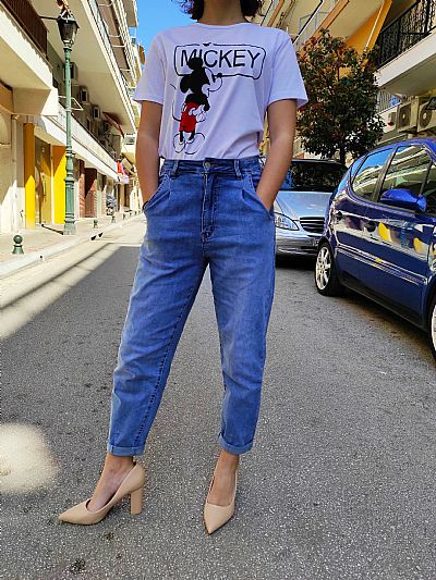 Jean Mom Fit Ανοιχτό Μπλε
