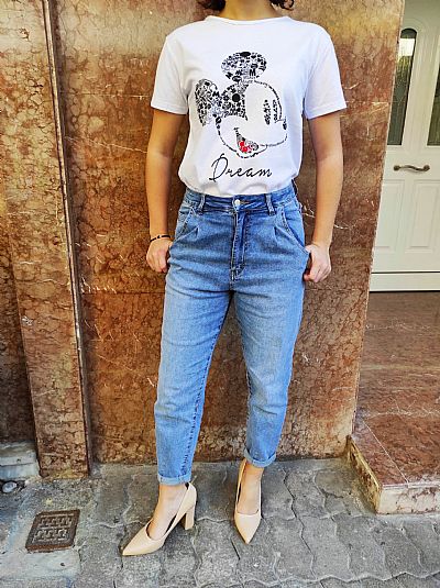 Jean Mom Fit Ανοιχτό Μπλε