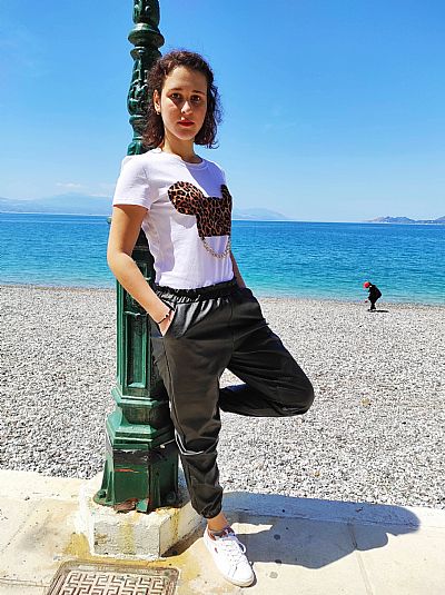 T-SHIRT Με Λεοπάρ Στάμπα Λευκό