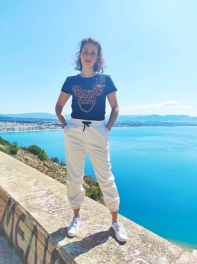 Παντελόνι Δερματίνη με λάστιχο Εκρού