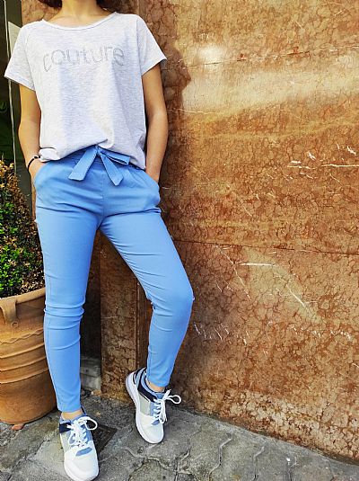Παντελόνι με Ζώνη Γαλάζιο