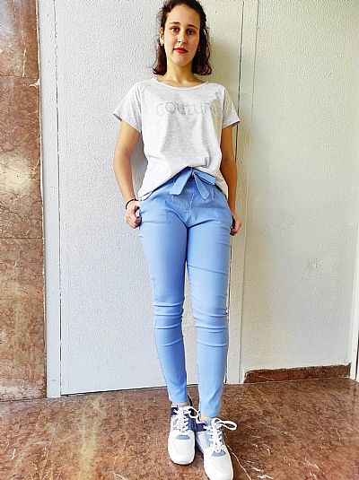 Παντελόνι με Ζώνη Γαλάζιο