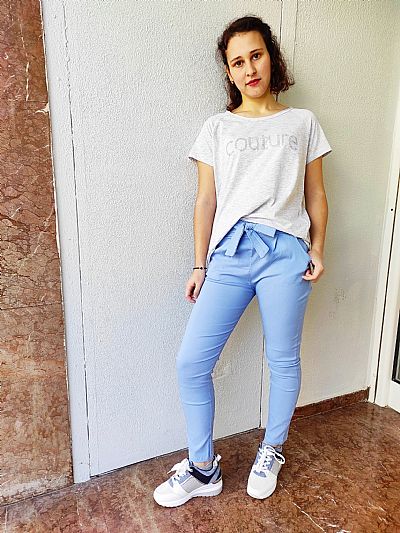 Παντελόνι με Ζώνη Γαλάζιο