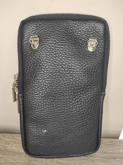 Τσαντάκι με Λουράκι Μαύρο Δερμάτινο