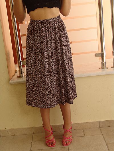 Midi Φούστα Μαγιόπανο Φλοράλ