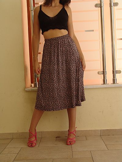 Midi Φούστα Μαγιόπανο Φλοράλ