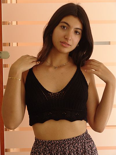 Top πλεκτό Μαύρο