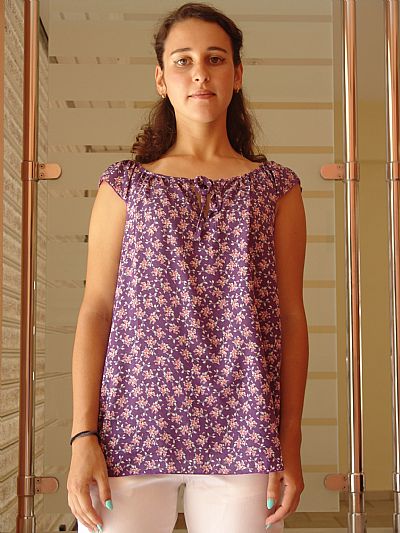 Μπλούζα Viscose Φλοράλ Μωβ