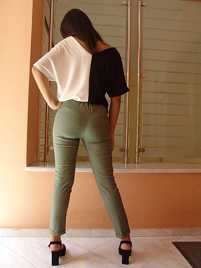 Μπλούζα Δίχρωμη Μαύρο