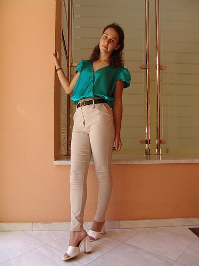 Παντελόνι Ελαστικό με Ζώνη Μπεζ