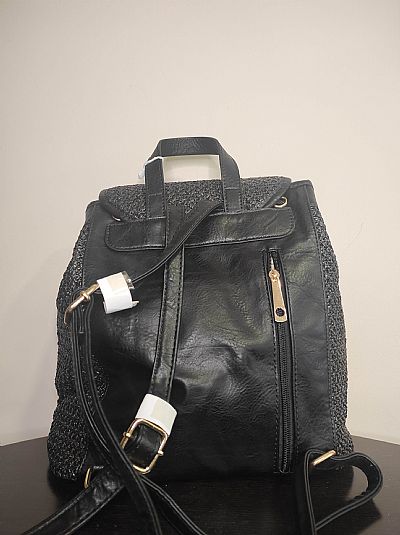 Backpack Πλεκτή Μαύρη