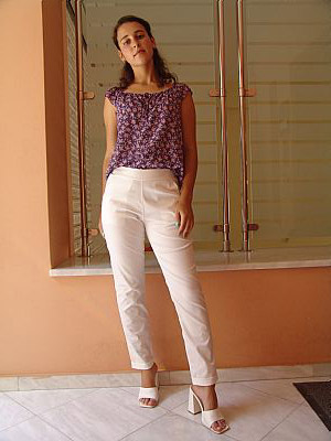 Παντελόνι Κλασική Γραμμή Καπαρτινέ Λευκό