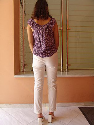 Παντελόνι Κλασική Γραμμή Καπαρτινέ Λευκό