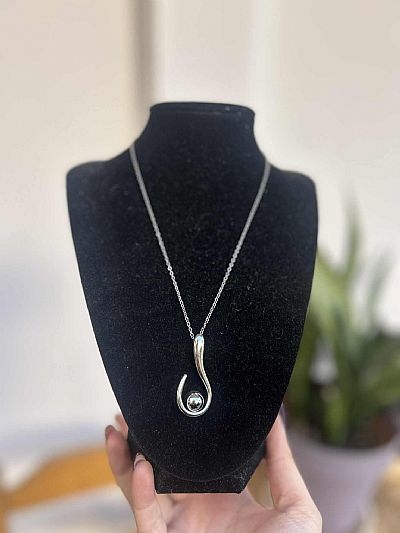 Κολιέ Ατσάλινο Ασημί