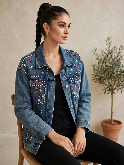 Jean Jacket με Πετράδια