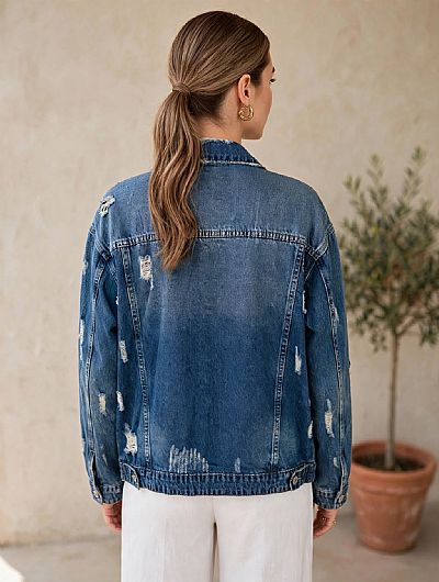 Jean Jacket με Σκισίματα