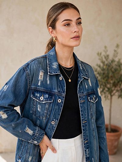 Jean Jacket με Σκισίματα