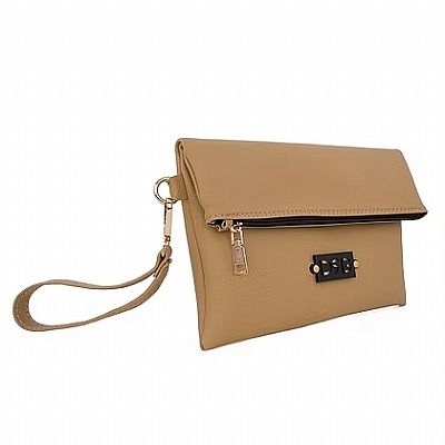 Γυναικείο Αναδιπλούμενο Clutch DE RAGGI Μπεζ