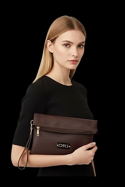 Γυναικείο Αναδιπλούμενο Clutch DE RAGGI Σοκολά